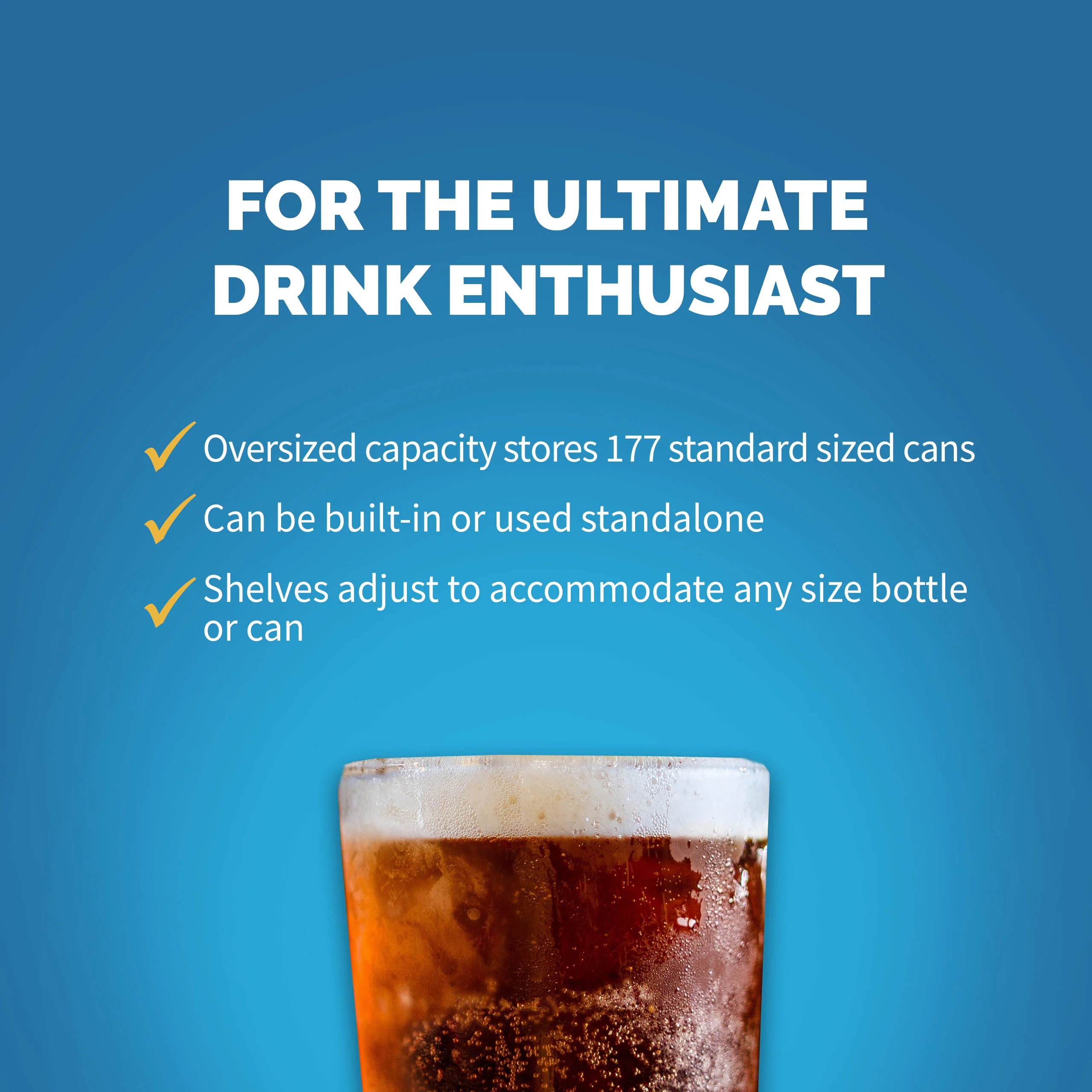 Newair® Einbaukühlschrank (2025) mit 177 Dosen Fassungsvermögen – 24 Zoll – Schwarzer Edelstahl