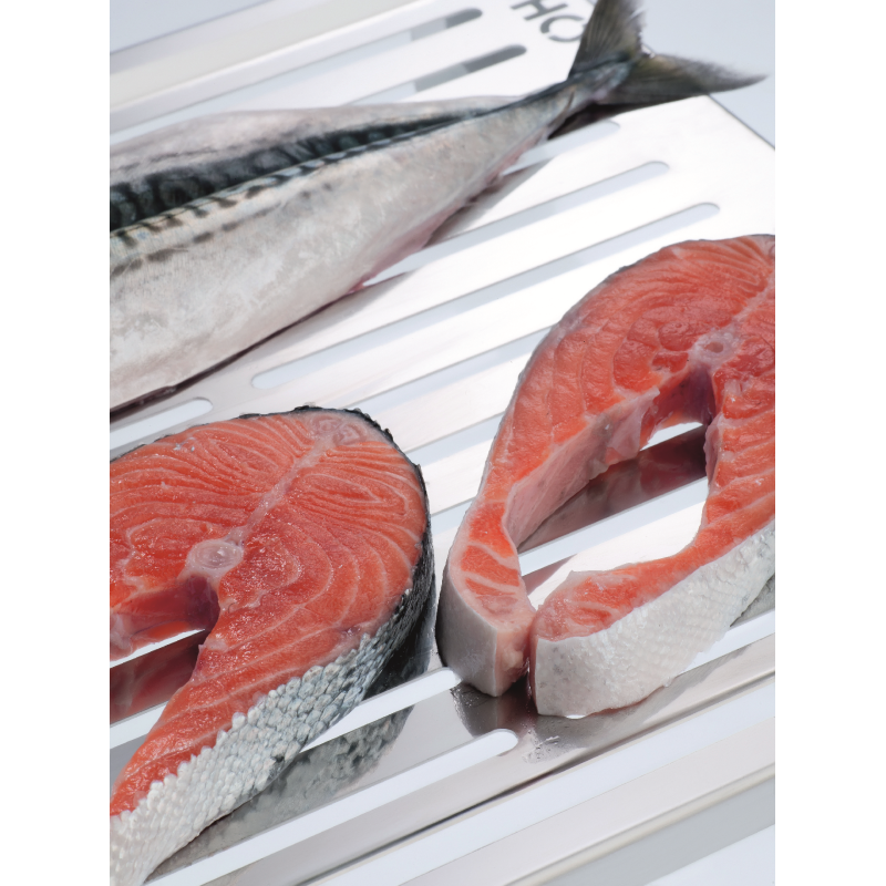 Grillrost aus Edelstahl, geeignet zum Zubereiten von Fisch und Gemüse