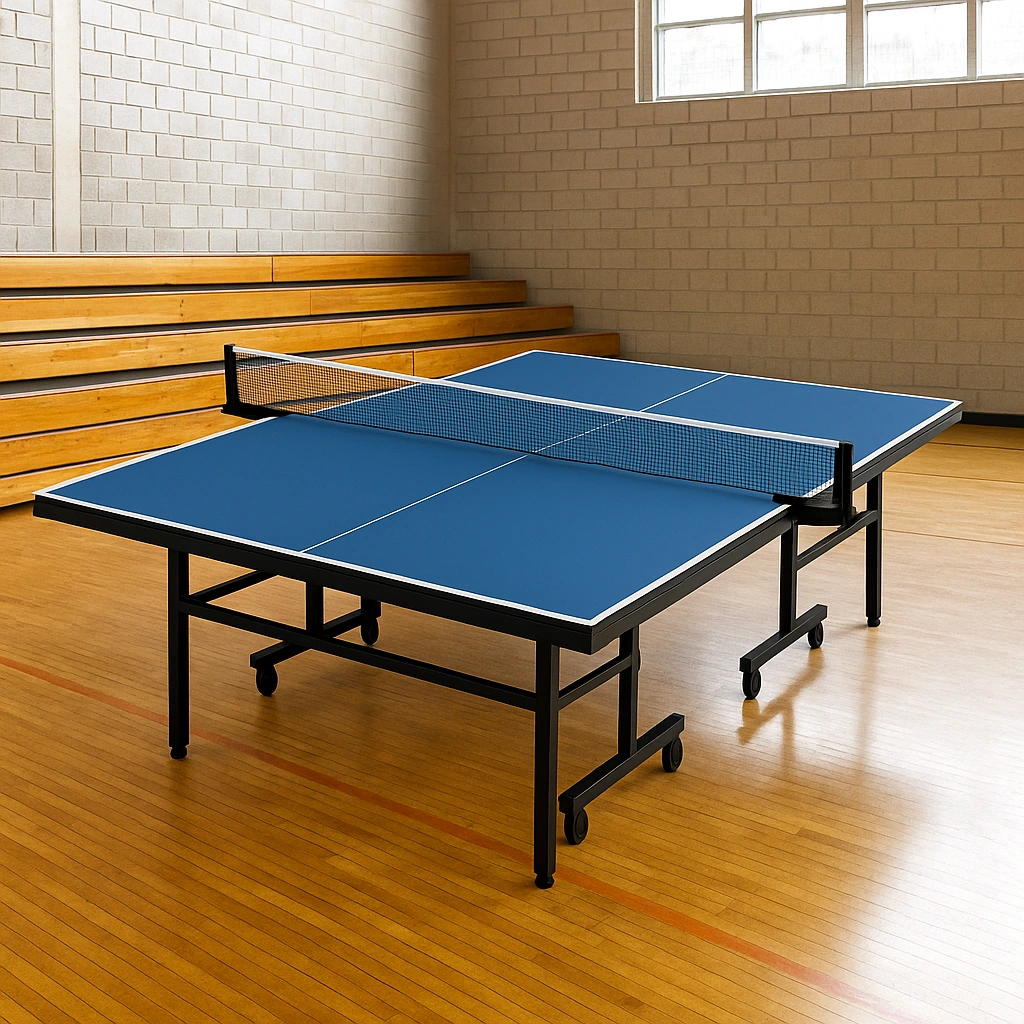 Table de ping-pong en acier bleu/noir pour une utilisation intérieure et extérieure, 274 x 152,5 x 76 cm