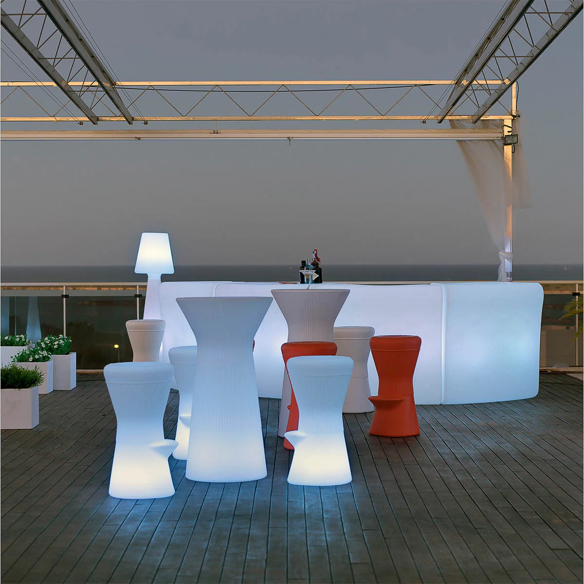 Gebogene Bartheke mit Beleuchtung Ibiza 120