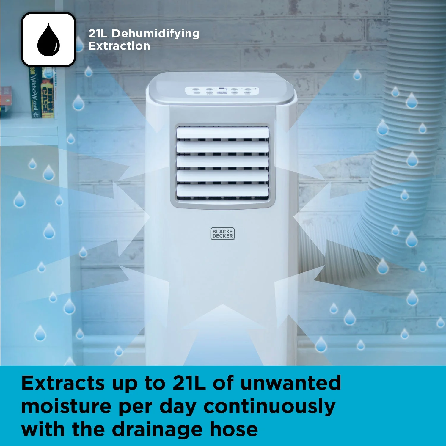 Climatiseur portable 3-en-1 Black+Decker BXAC40005GB 7000 BTU (blanc) - 2025