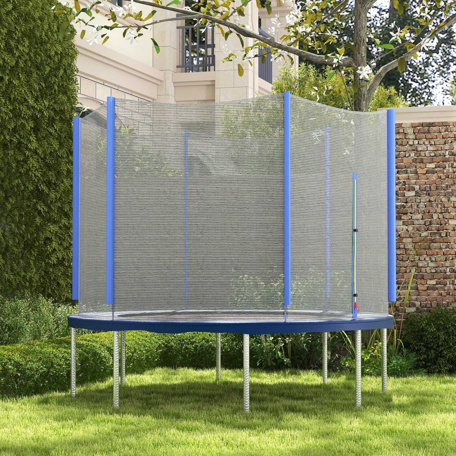 Sportnow PE-Trampolin-Sicherheitsnetz, Ø244x180 cm, Blau