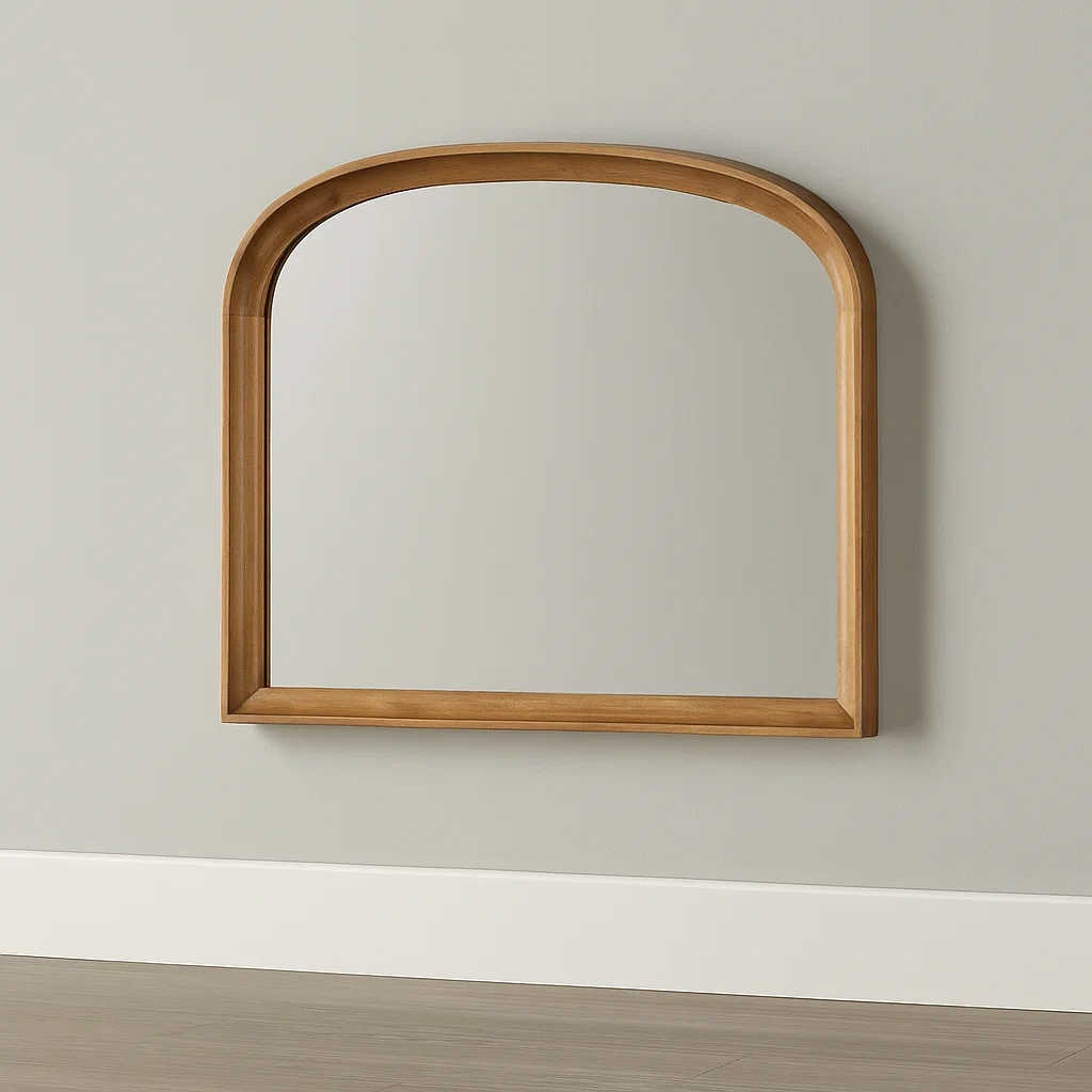 Miroir mural, marron, bois, convient à un usage intérieur, 68 x 4 x 86 cm