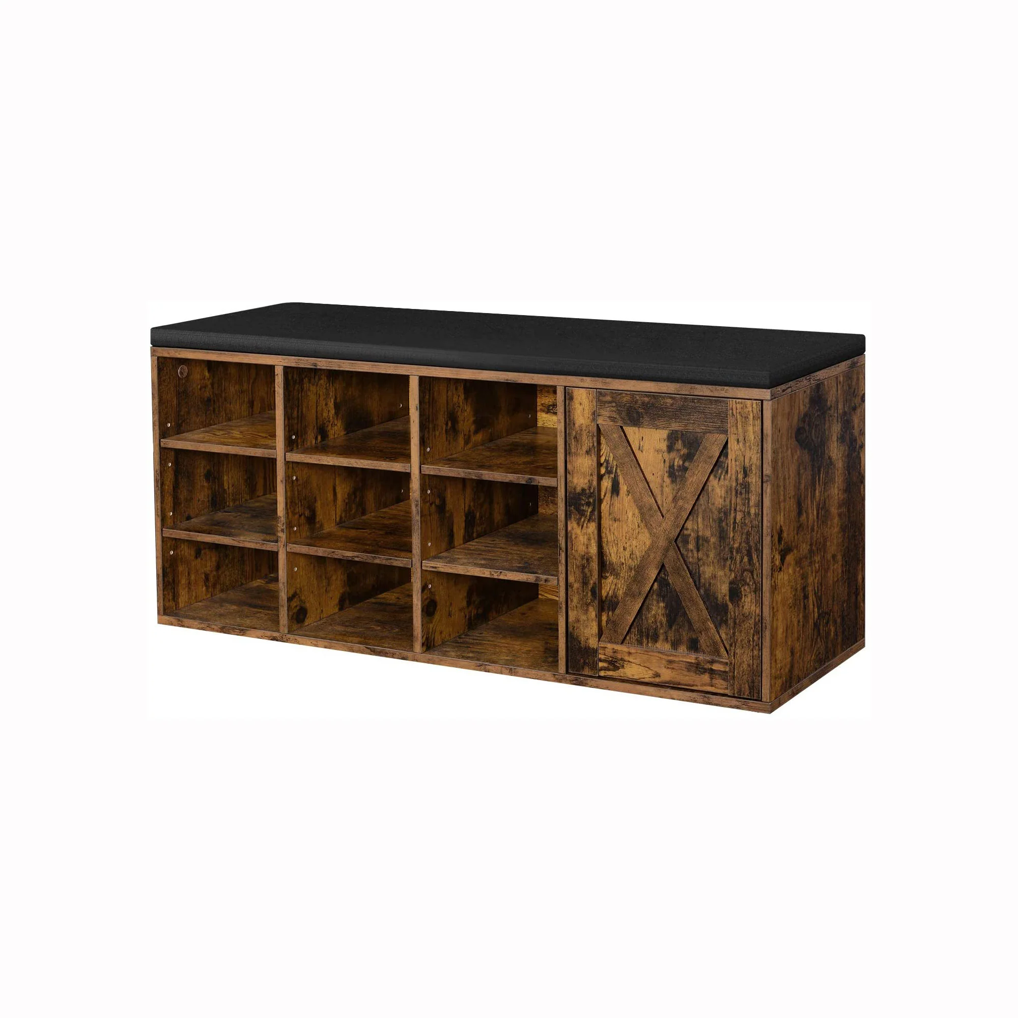 Rustik brun skobænk