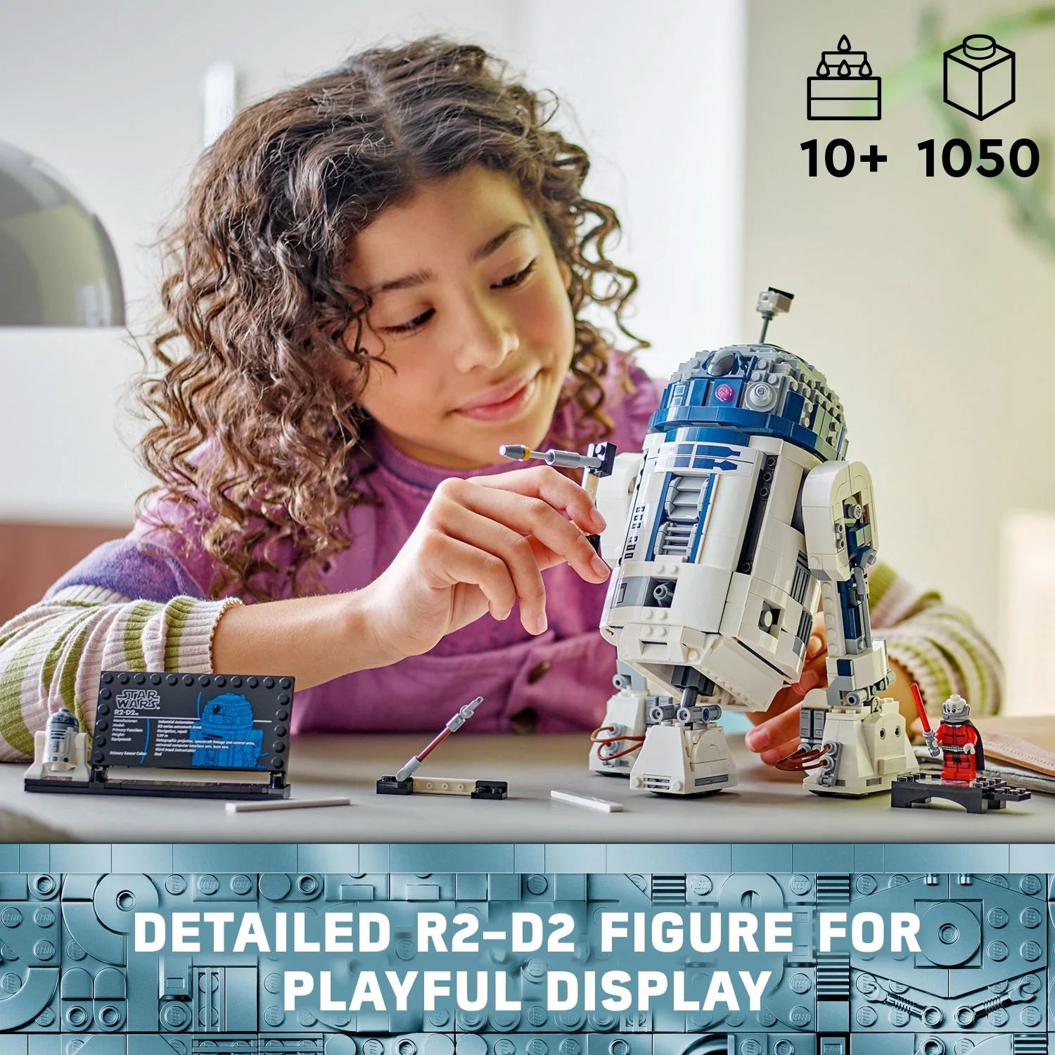 LEGO Star Wars R2-D2 Droidenfigur zum Zusammenbauen, Sammlerstück zur Zimmerdekoration mit exklusiver Darth Malak Minifigur zum 25. Jubiläum, kreative Geschenkidee für Kinder und Fans ab 10 Jahren, 75379
