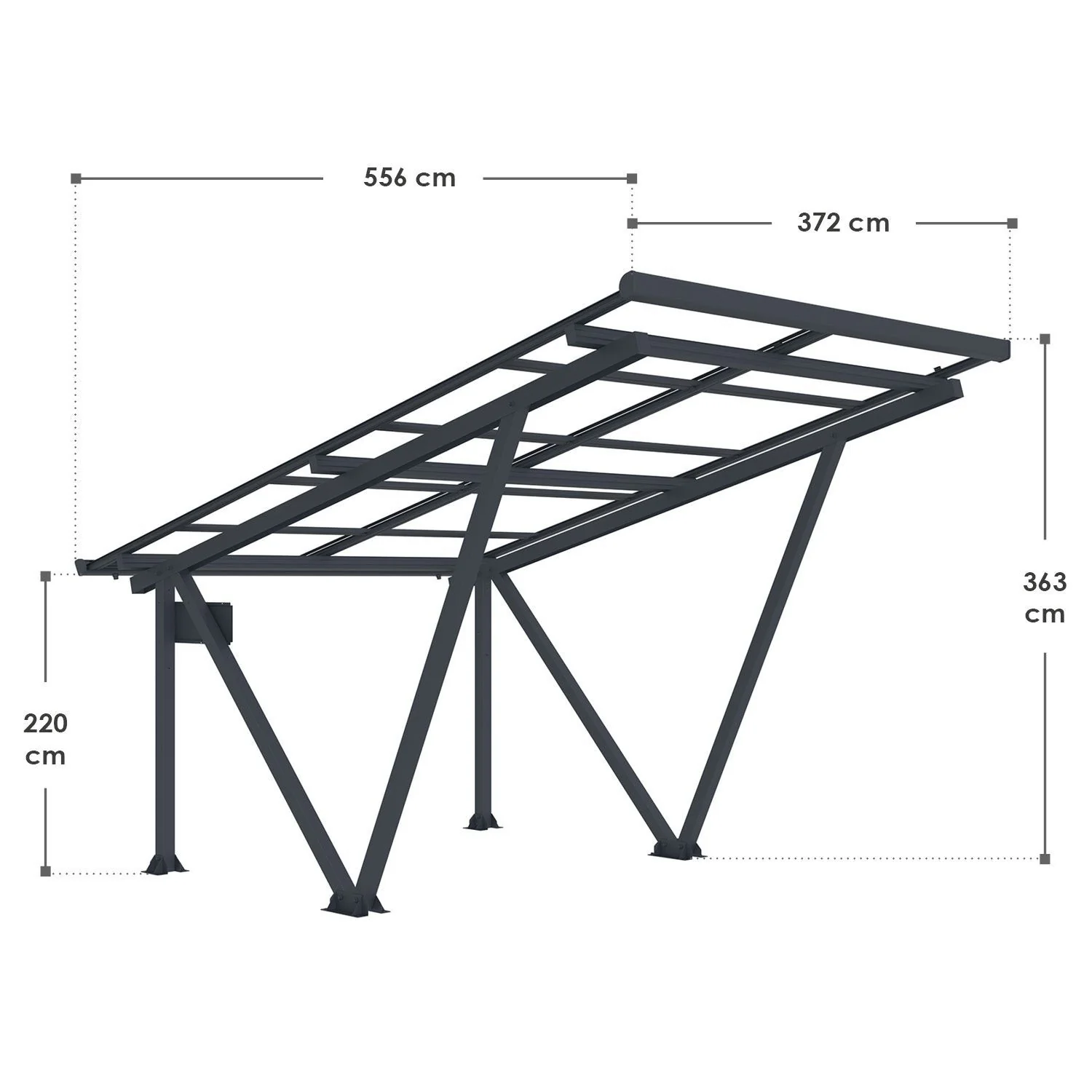 Structure de carport solaire SunLuxe 2025 - 4100 watts