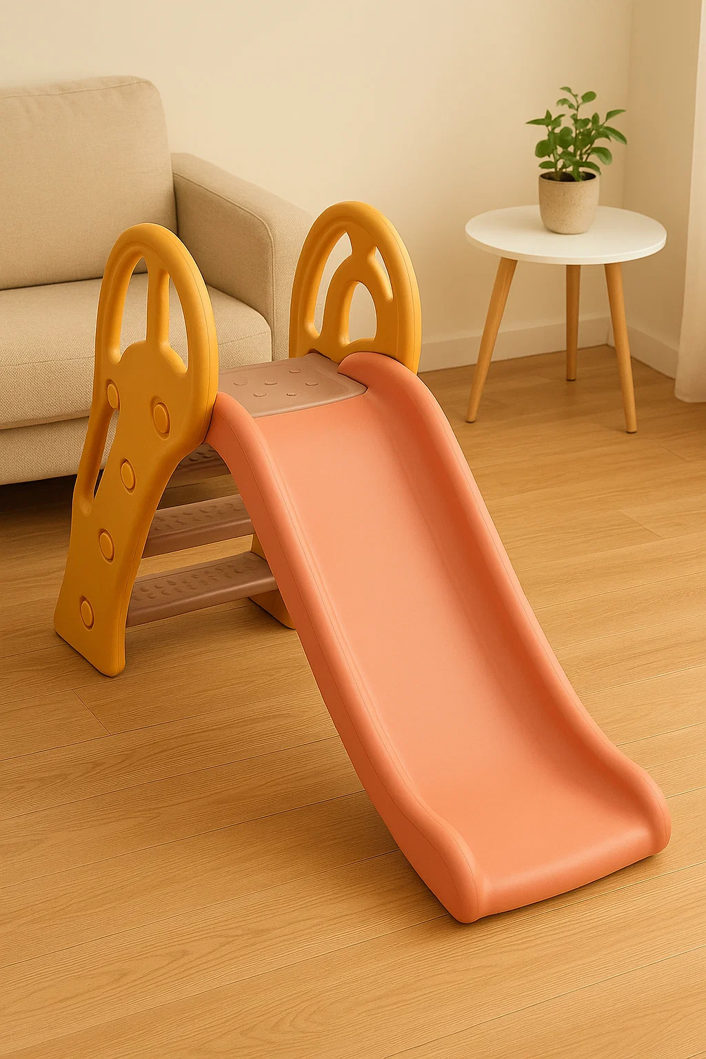 Toboggan 2 en 1 - avec toboggan et échelle - plastique - orange lCWQxQvg70kp