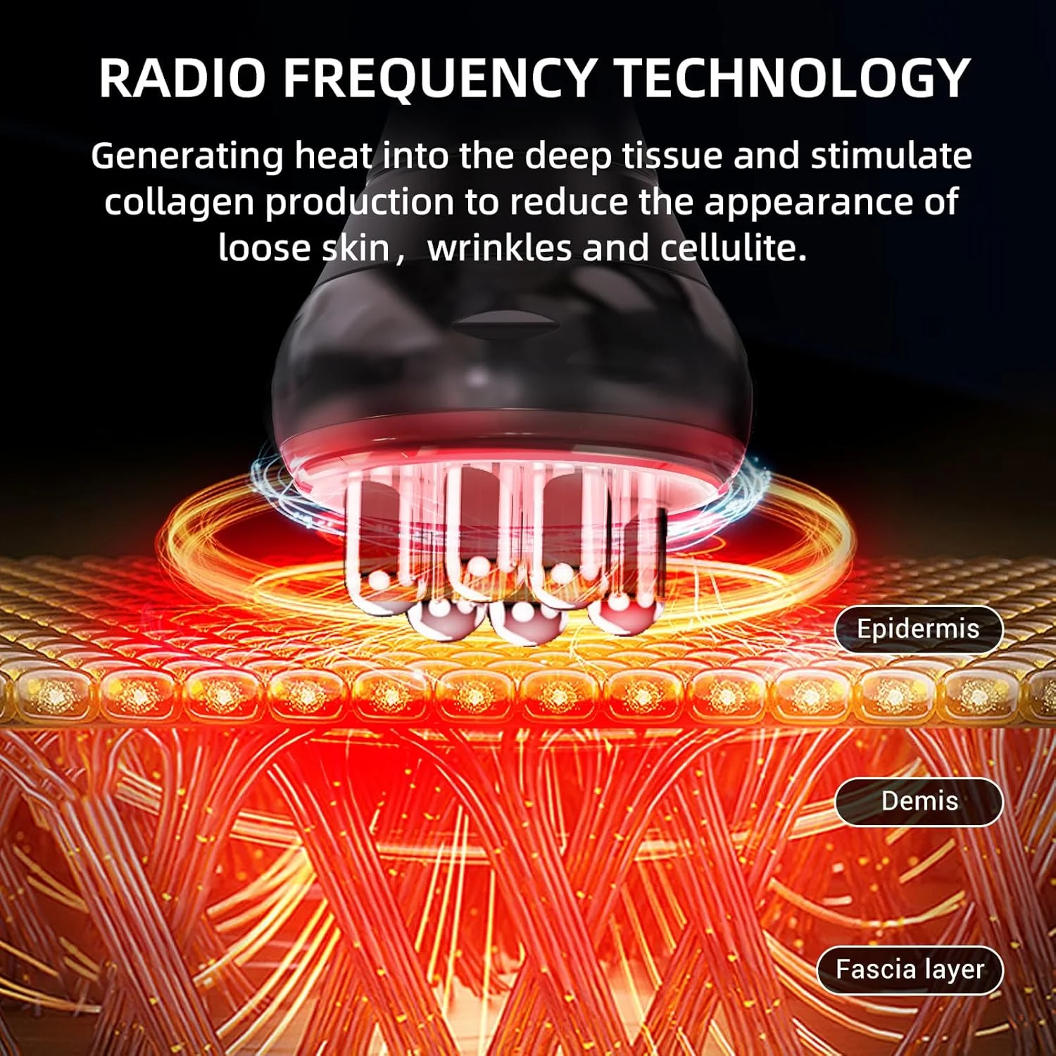 Gerät zur Verbesserung des Erscheinungsbildes von Cellulite. Anti-Cellulite-Massagegerät mit Radiofrequenz für den Heimgebrauch.