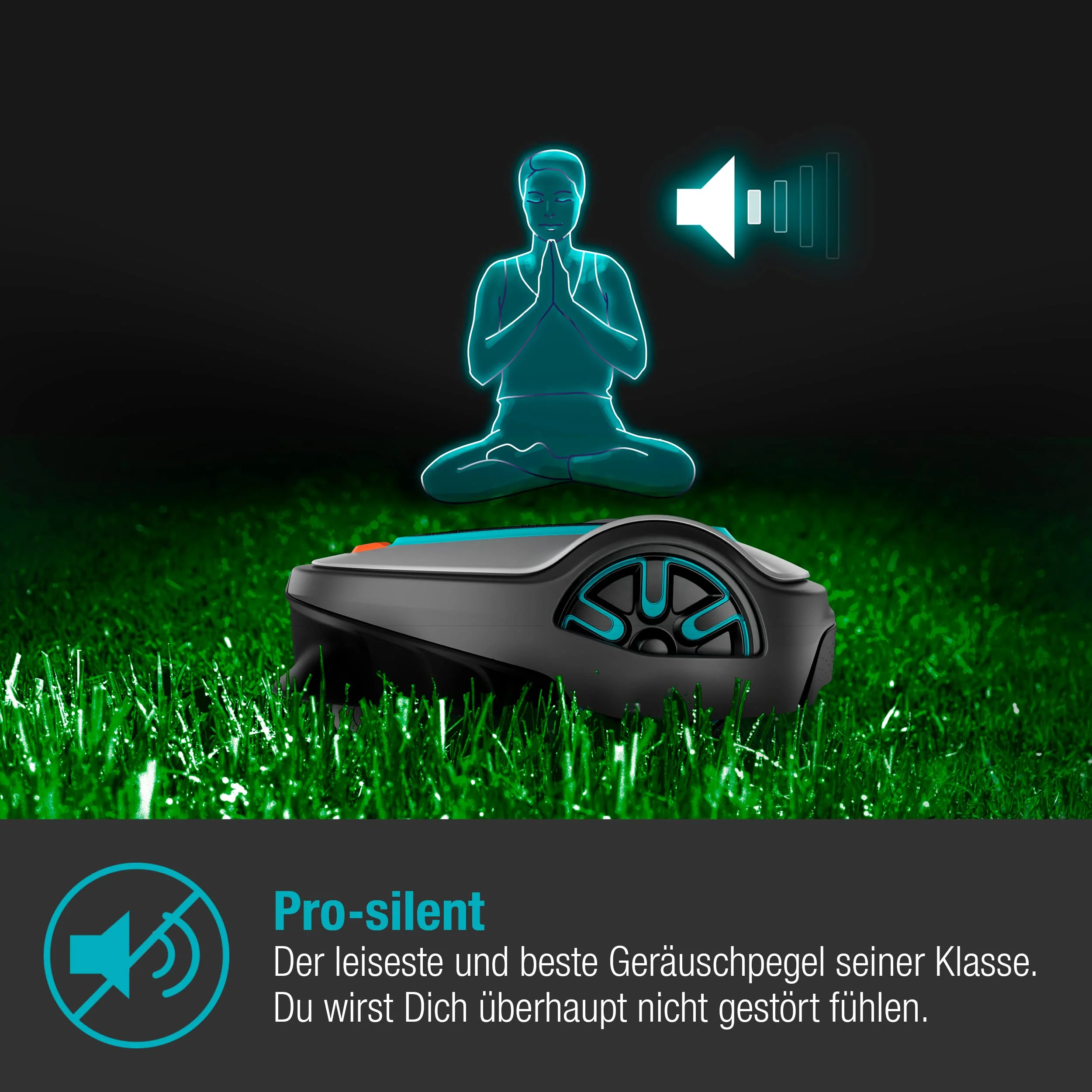 Gardena SILENO Mähroboter (ab 2025), Mindestgröße 350 m²: Intelligenter Rasenmäher mit optimaler Konnektivität. Programmierbar über die Gardena Bluetooth-App (15208-47).