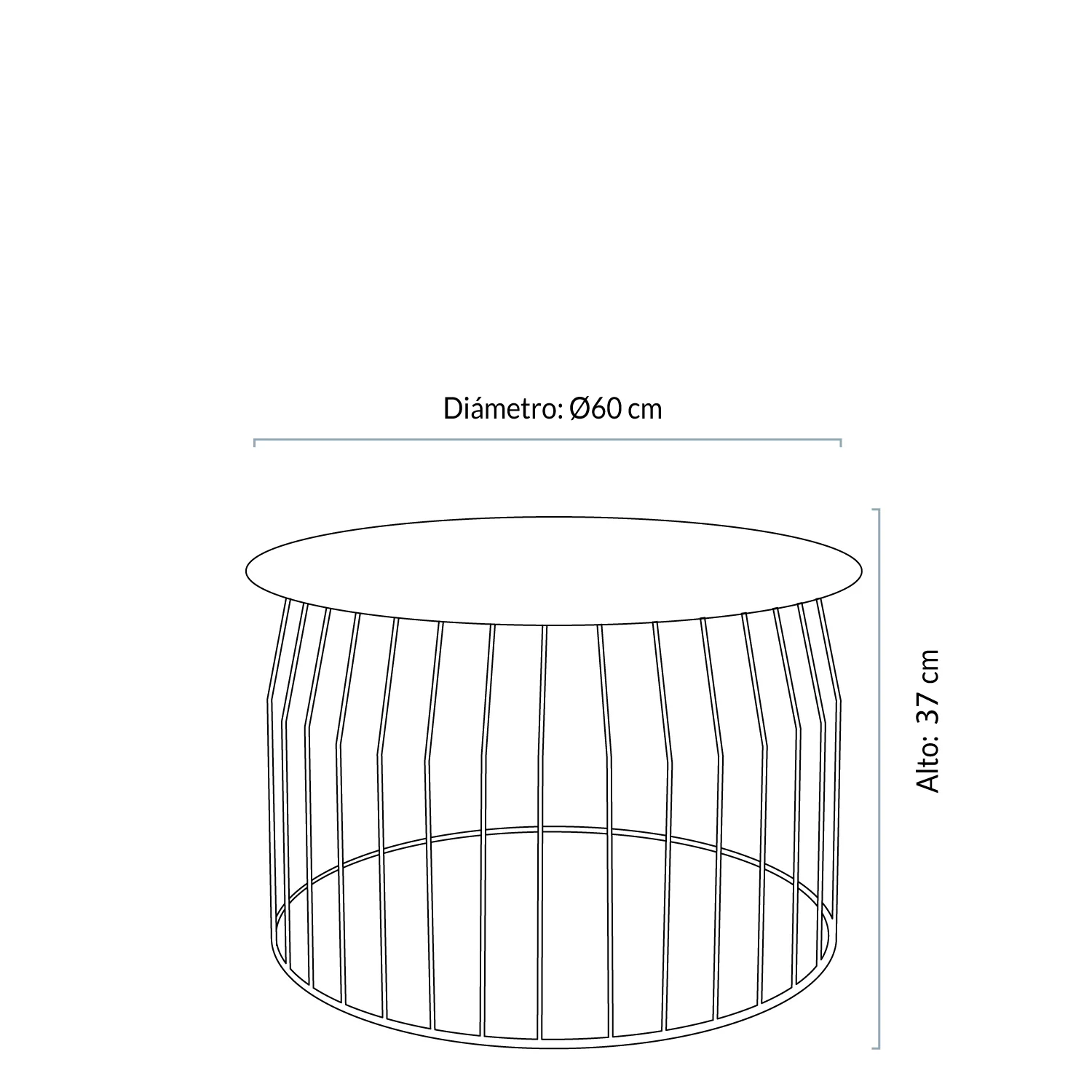 Table basse Wire DIAM 60 noire 2025