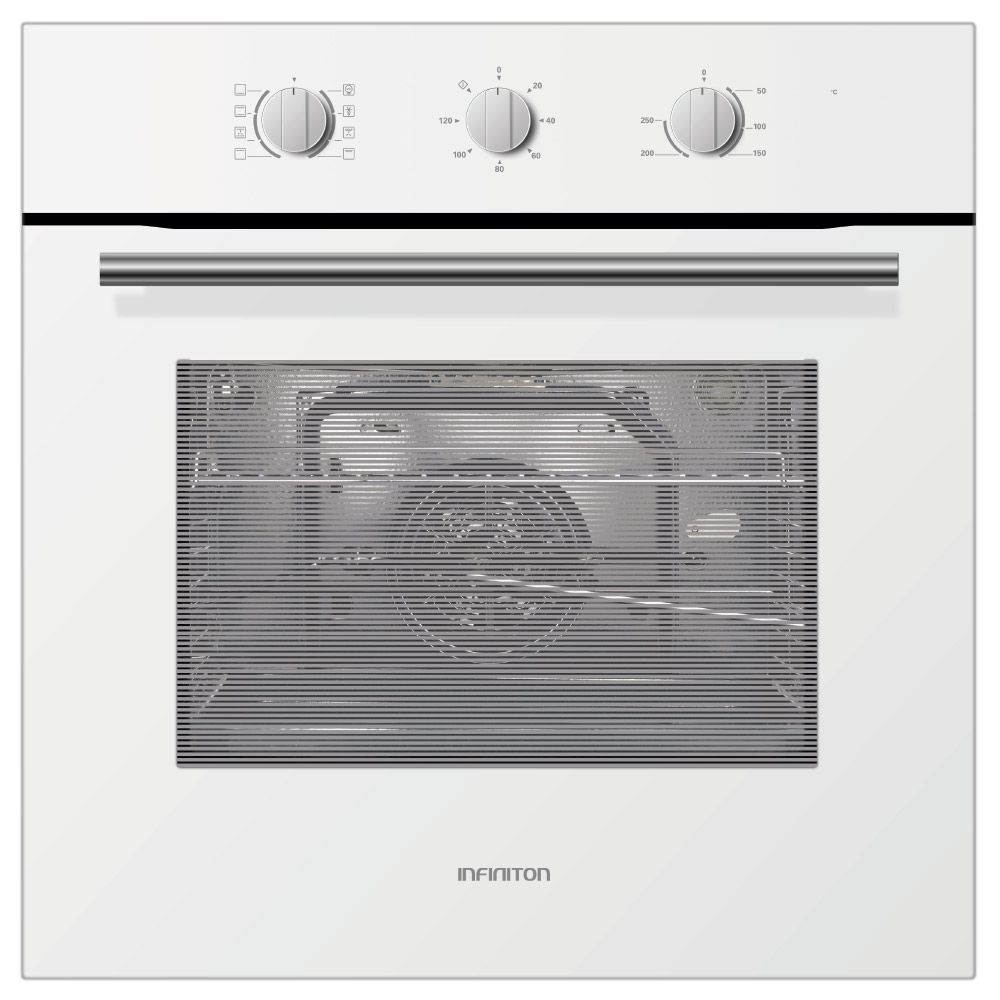 Infiniton 8182lb Backofen - Weiß, 65l., 3000w, Edelstahl, Klasse A, gehärtetes Glas.