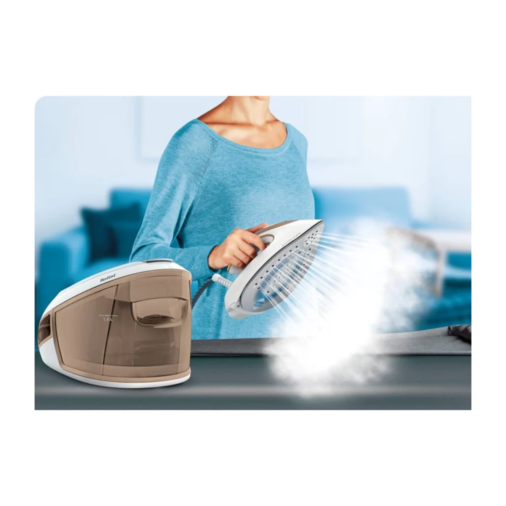 Tefal Express Airglide SV8027 Dampfbügelstation (2025), 6,5 bar, 400 g/min, Weiß/Beige