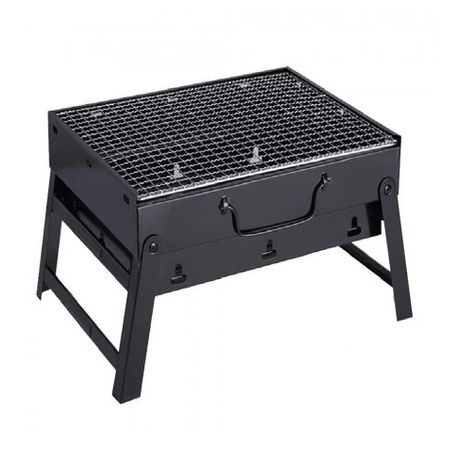 Tragbarer, faltbarer Holzkohlegrill mit Grillrost, 43 x 29 x 20 cm