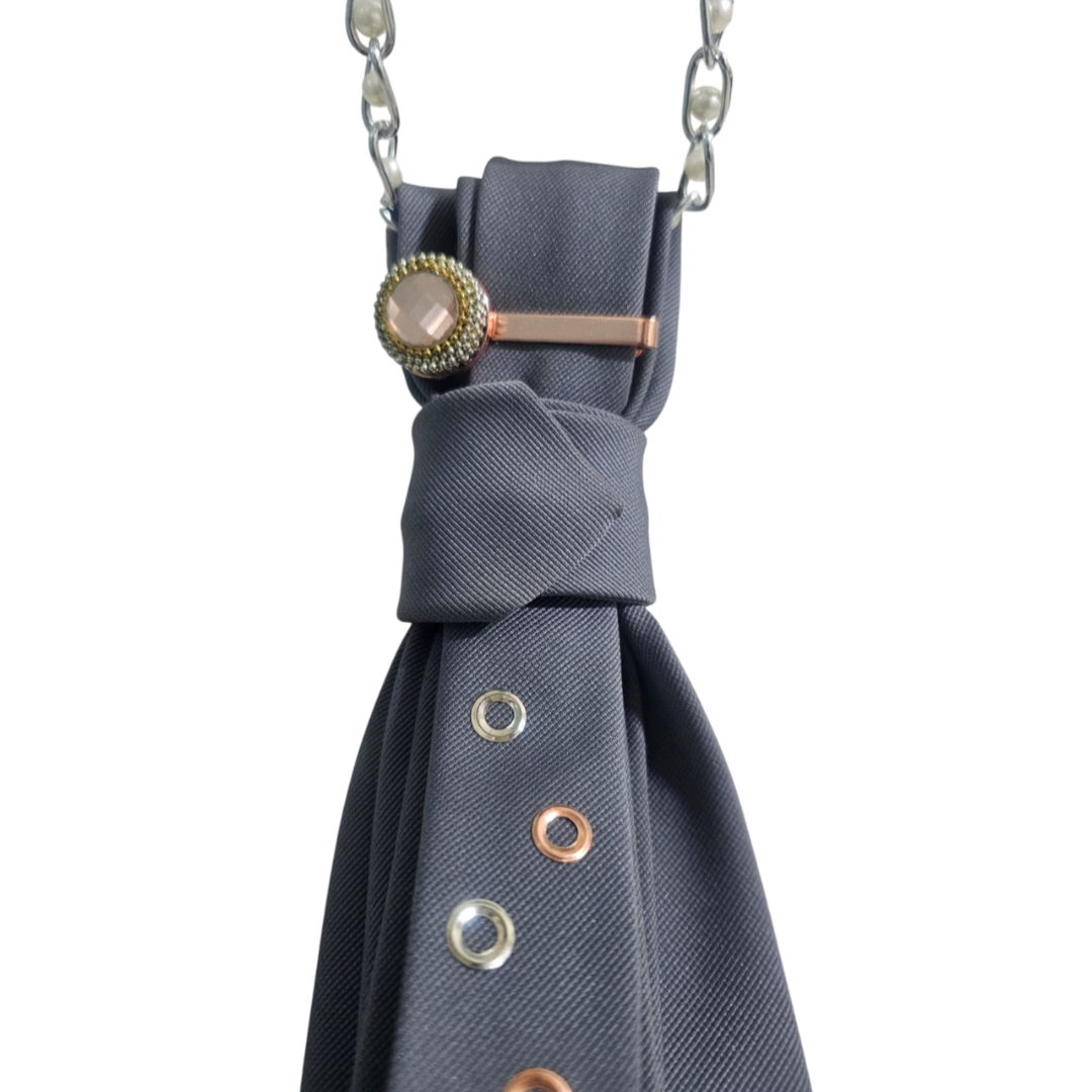Rebel Grey 4-in-1 Jeweled Tie