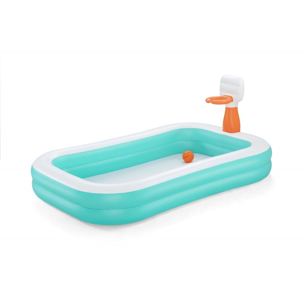 Bestway Oppustelig Børnepool med Basketballspil 251x168x102 cm +3 År Have 54445