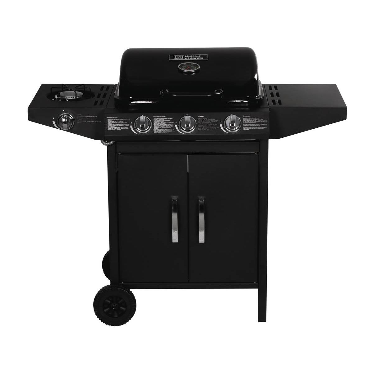 Gasgrill „Festa 4“ – 4 Brenner (1 Seite) – 10,5 kW – Schwarz