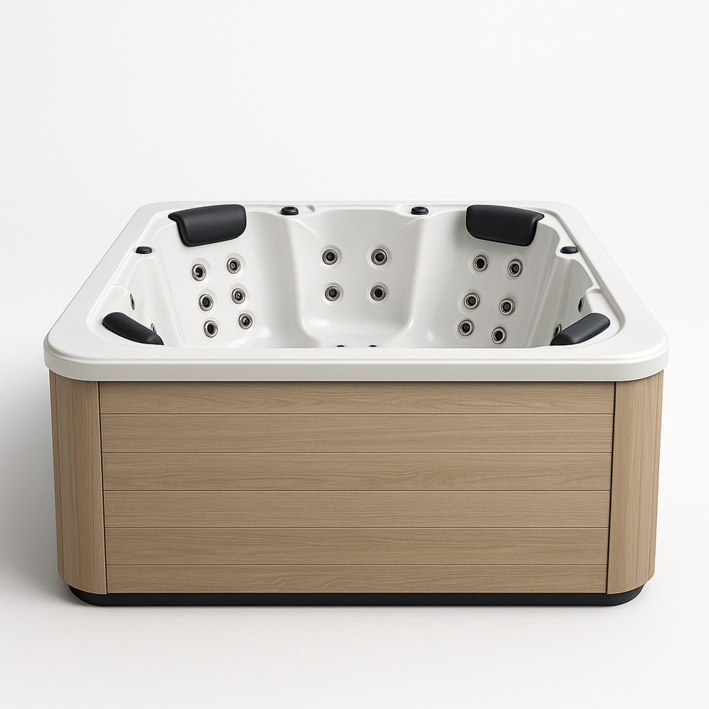 Spas rigides 200x200x90 cm marron/blanc ZYLClyO484Fk