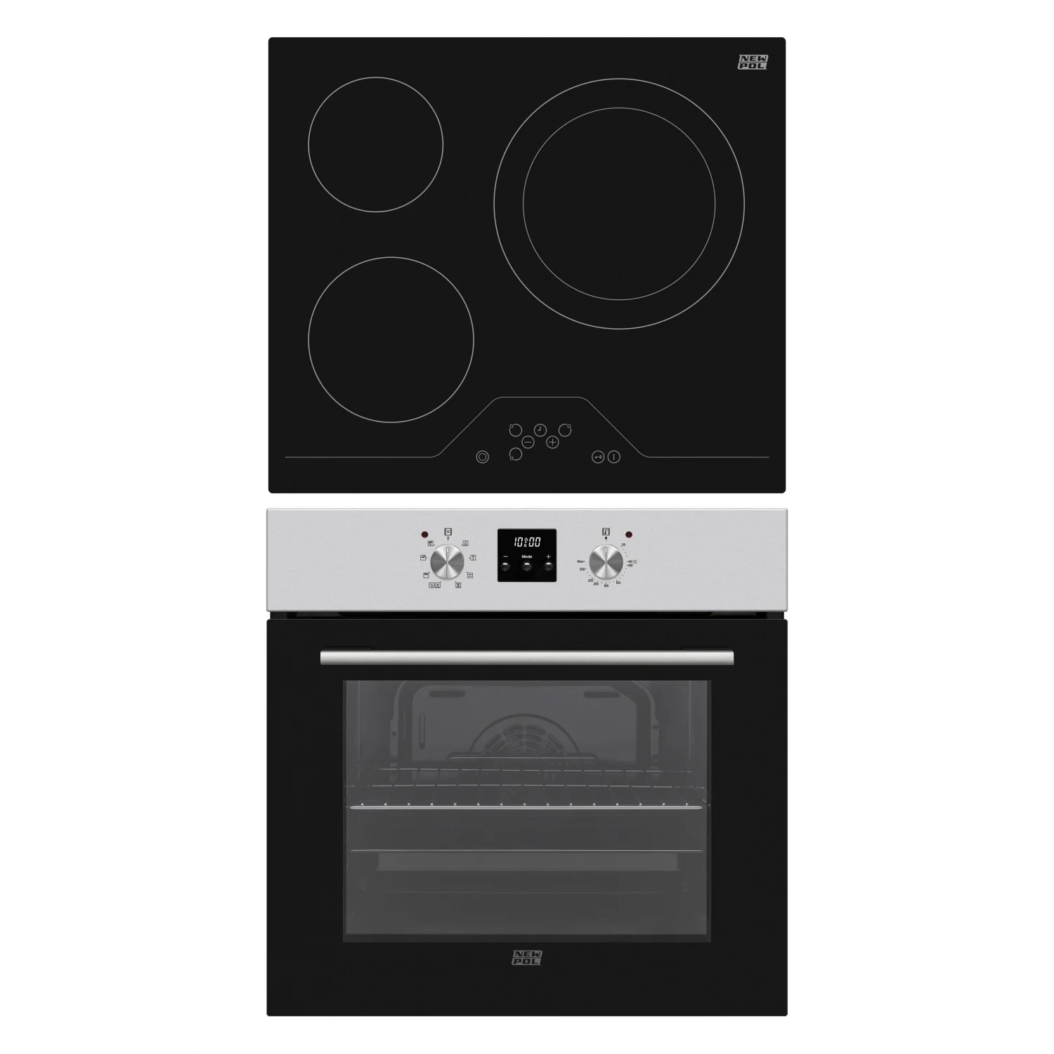 Newpol A NVH3Z8P Backofen- und Keramikkochfeld-Set