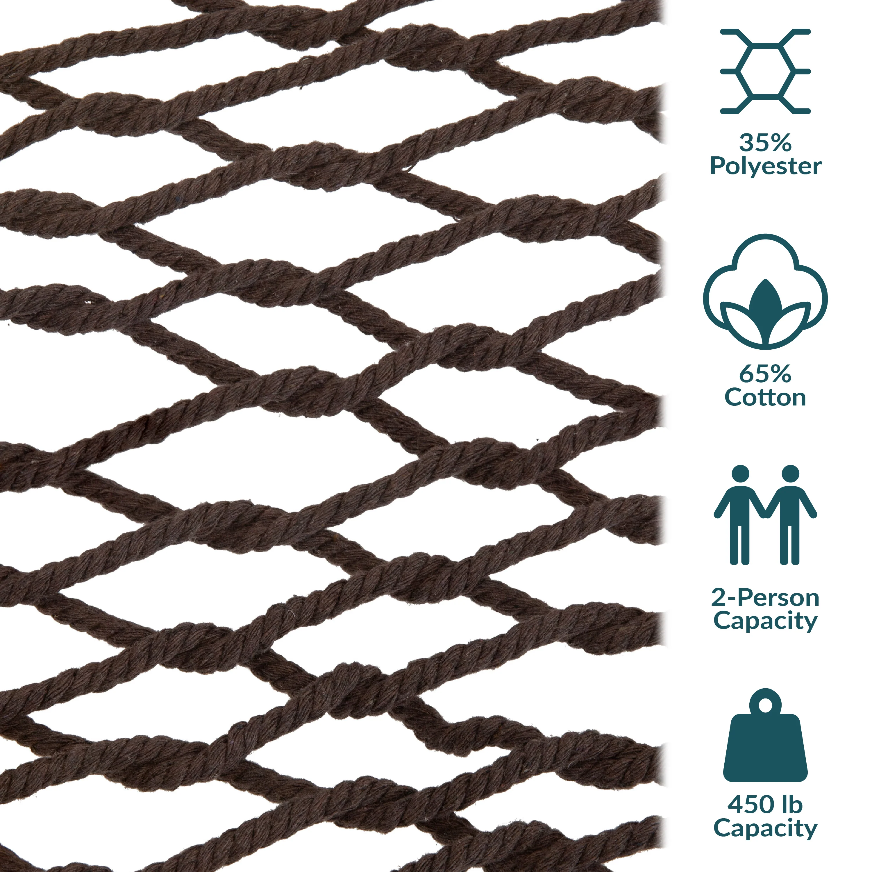 2025 Sunnydaze rebhængekøje med udtrækkelig stang til 2 personer