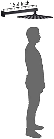 KES Schwarze Duscharmatur mit Duschventil und Regenduschkopf