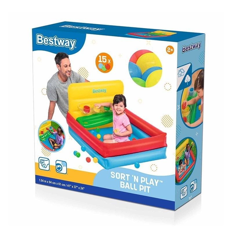 Bestway Aufblasbares Bällebad und Spielbereich für Kinder, 104 x 94 x 61 cm, ab 2 Jahren, Garten, 52546