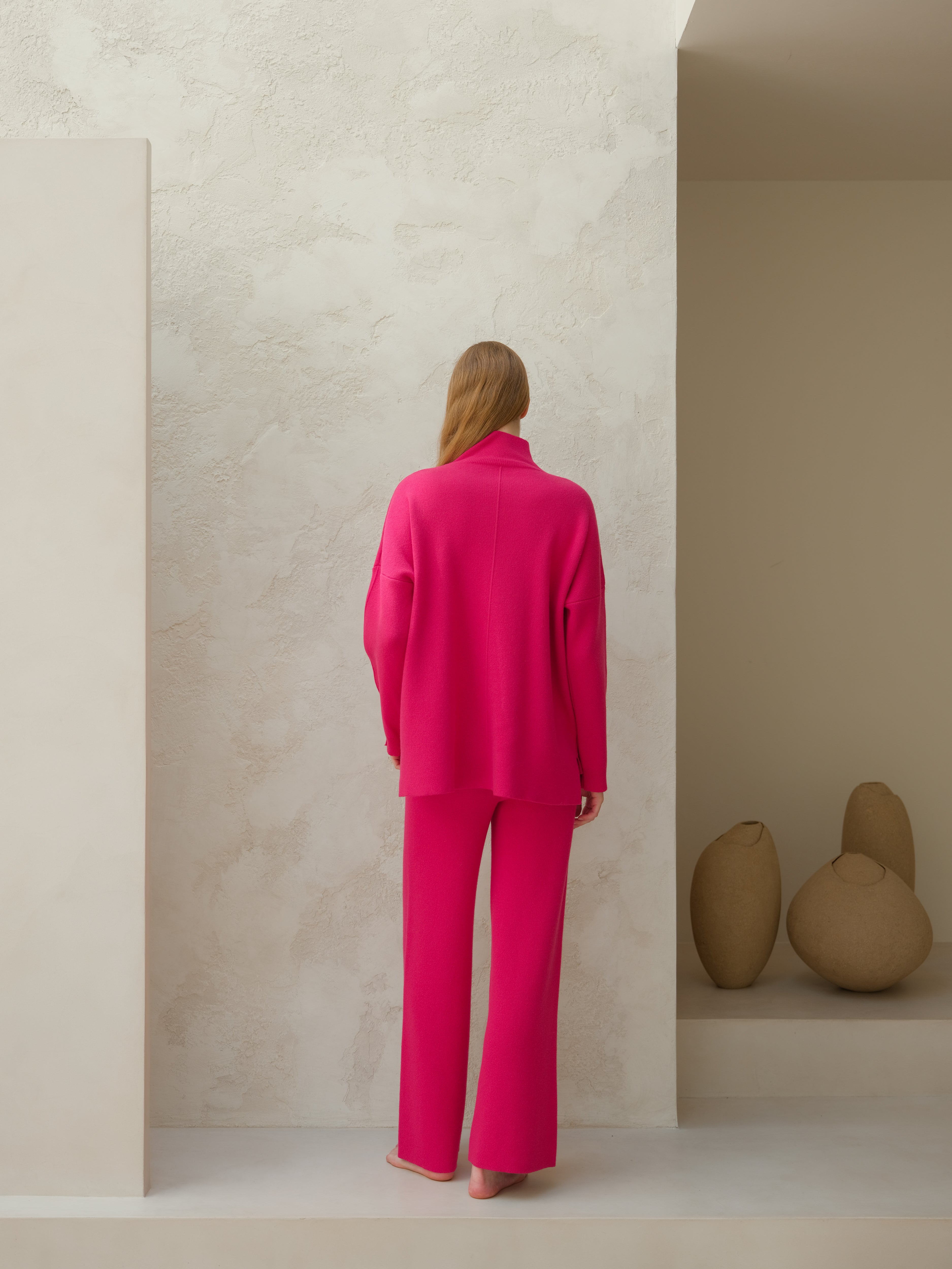 Wool & Cashmere Mix Solid Maxi Turtleneck Sweater