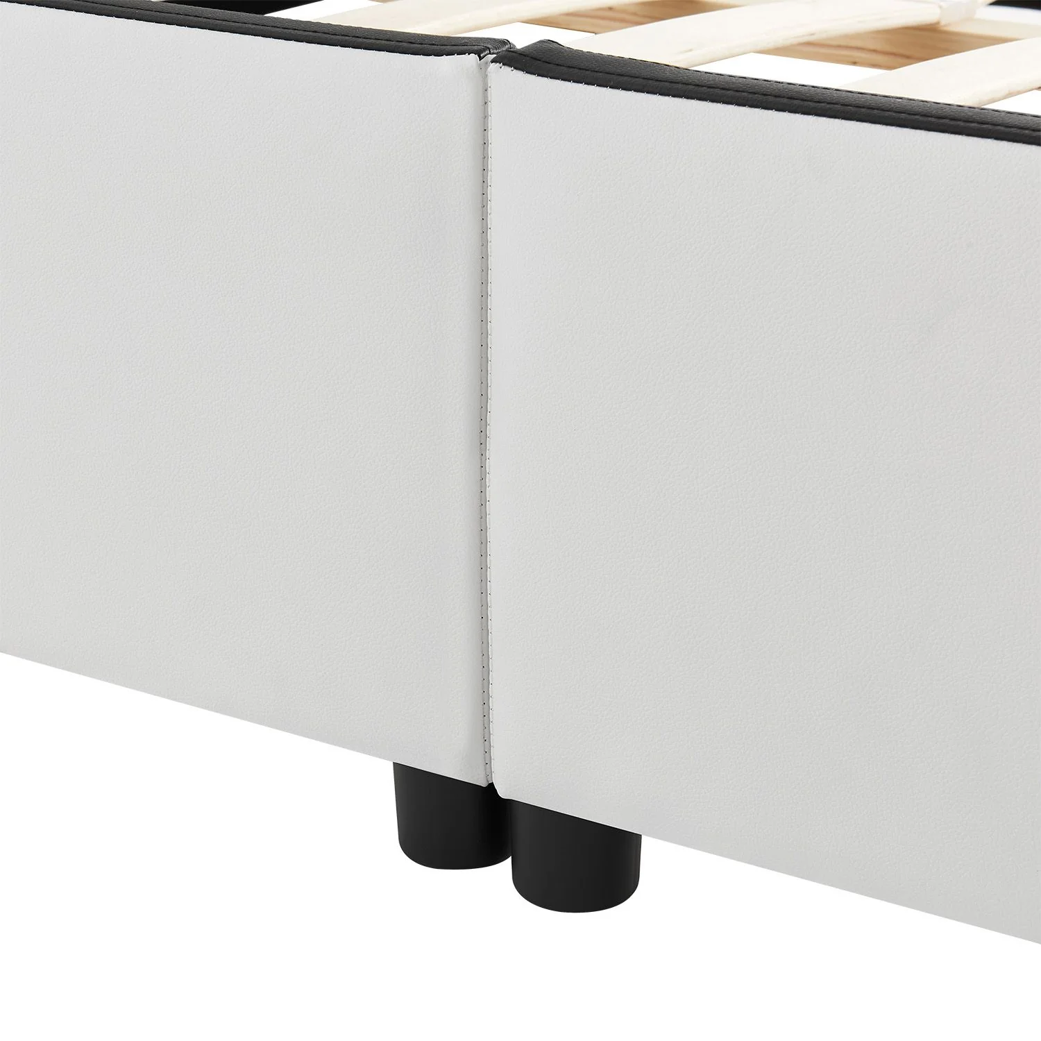 Lit capitonné Séville 2025, 140 x 200 cm, blanc