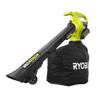 2025 RYOBI Aspirateur-souffleur sans fil 40V Vac Attack aveRYOBI Trådløs Støvsuger-Souffler 40V Vac Attack med makuleringsfunktion. (2) 5,0 Ah batterier og oplader - Model c Fonction Broyeur. (2) Batterier 5,0 Ah og oplader - Model RY40451-2B