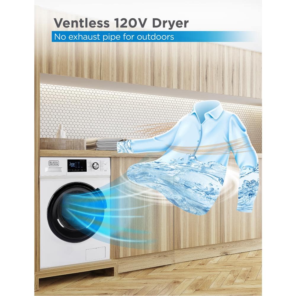 Laveuse et sécheuse tout-en-un BLACK+DECKER 2025, 2,7 pi³, blanche BCW27MW