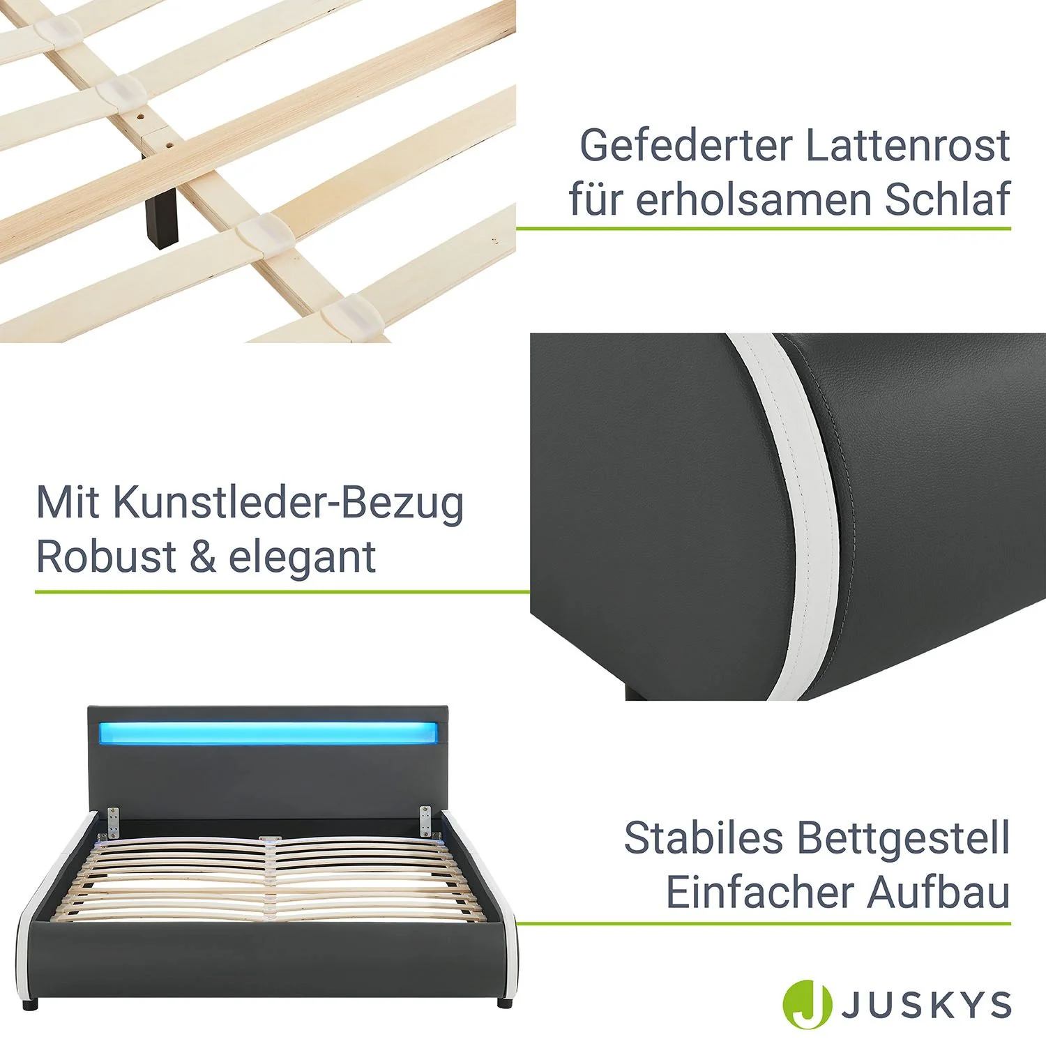 Lit capitonné Séville 2025, 140 x 200 cm, blanc