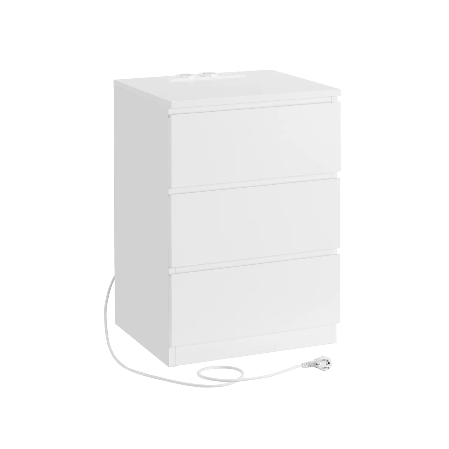 Natbord med ladestation, skuffer og USB-porte