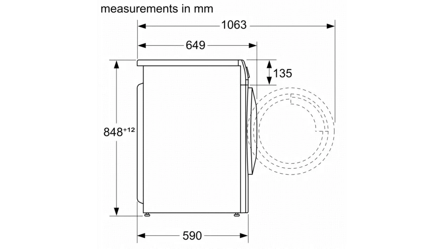 2025 Bosch WNA134U8GB Vaskemaskine-tørretumbler 8 kg / 5 kg 1400 o/min Hvid