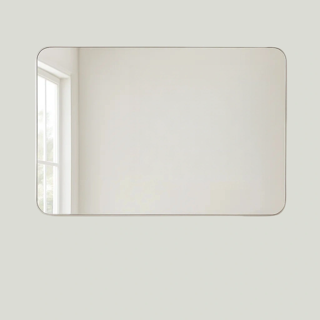 Miroir mural argenté en aluminium, pour usage intérieur, 76 x 3 x 122 cm