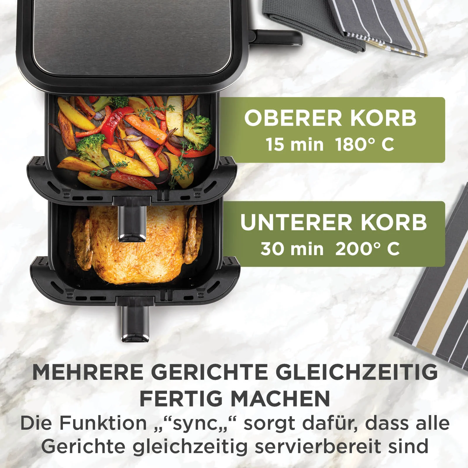 Rosmarino Tower XXL Heißluftfritteuse 2025 – 10,4 l