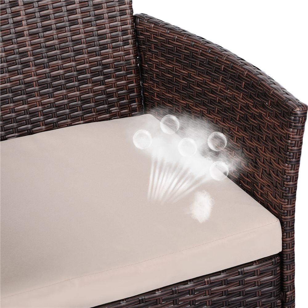 Braunes Gartenmöbelset mit Tisch und Stühlen für Balkon oder Garten