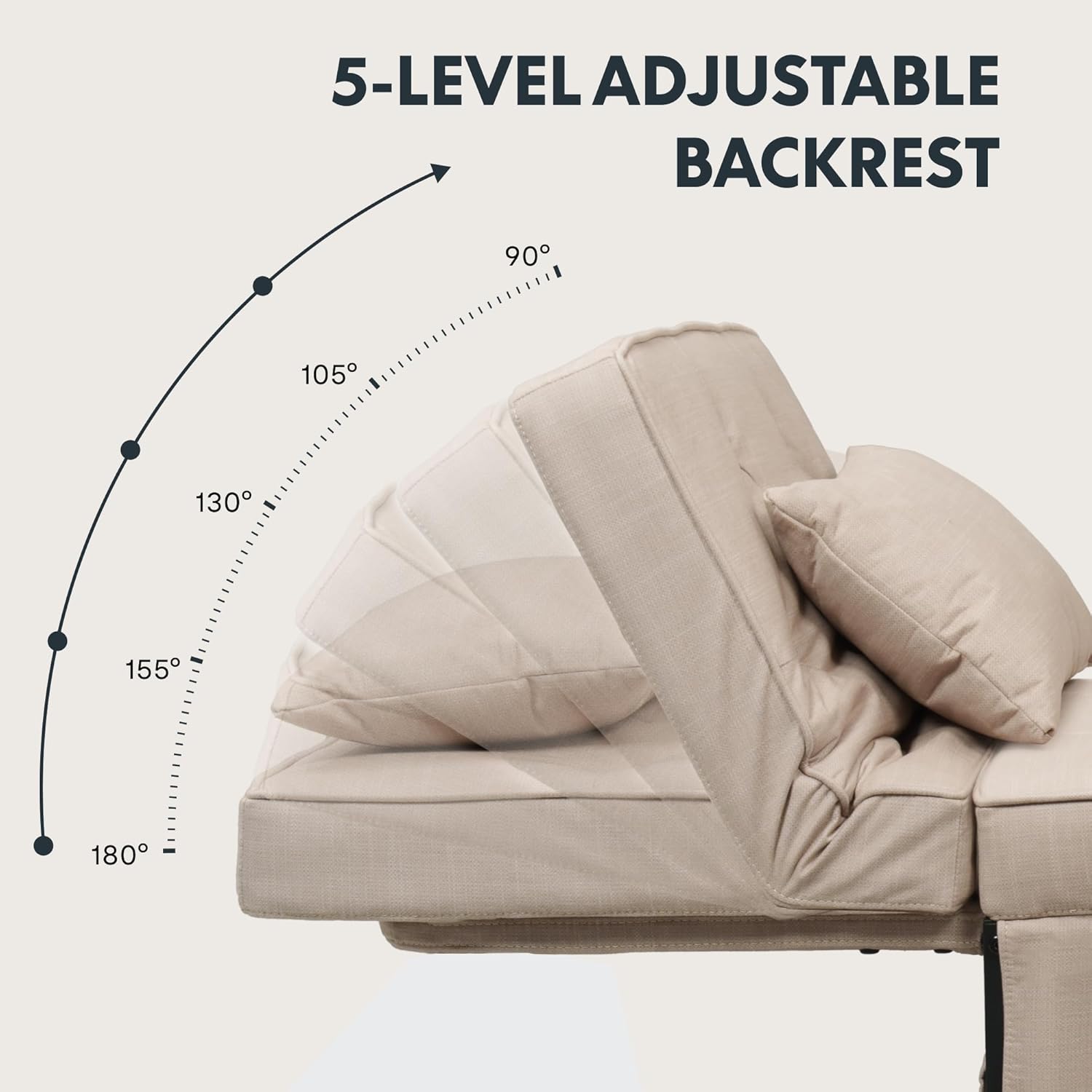 FLEXISPOT Schlafsofa, ausziehbarer Klappsessel mit Bettfunktion, Schlaffunktion, wandelbarer Schlafsessel, Belastbarkeit 300 kg, Grau