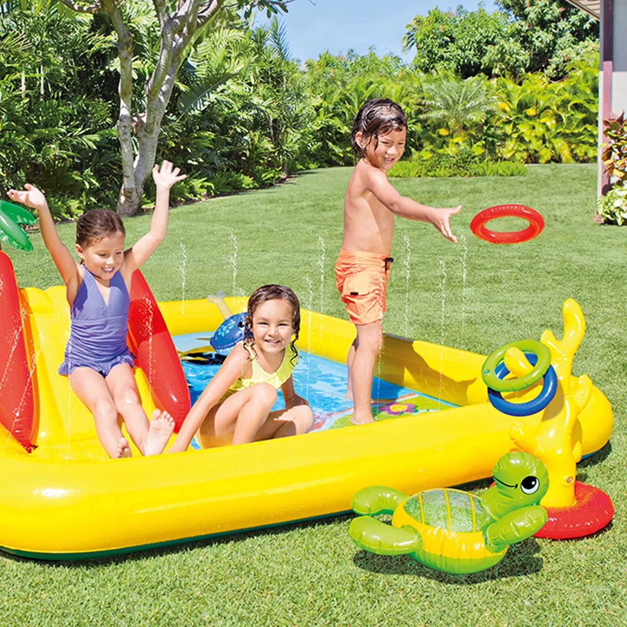 Piscine gonflable pour enfants Intex Dinoland et piscine gonflable pour enfants Ocean Backyard (édition 2025)