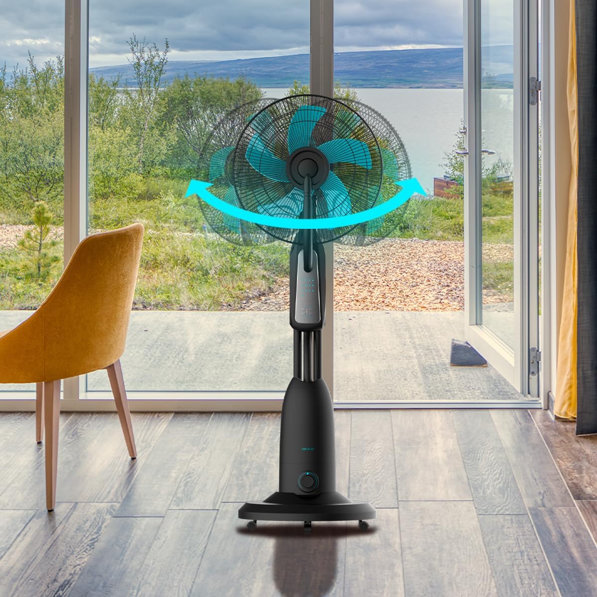 Ventilateur brumisateur d'eau douce Cecotec EnergySilence 490 avec télécommande, 90 W, diamètre 40 cm, 5 pales, réservoir 2,8 L, minuterie 7,5 h, indicateur LED et oscillation