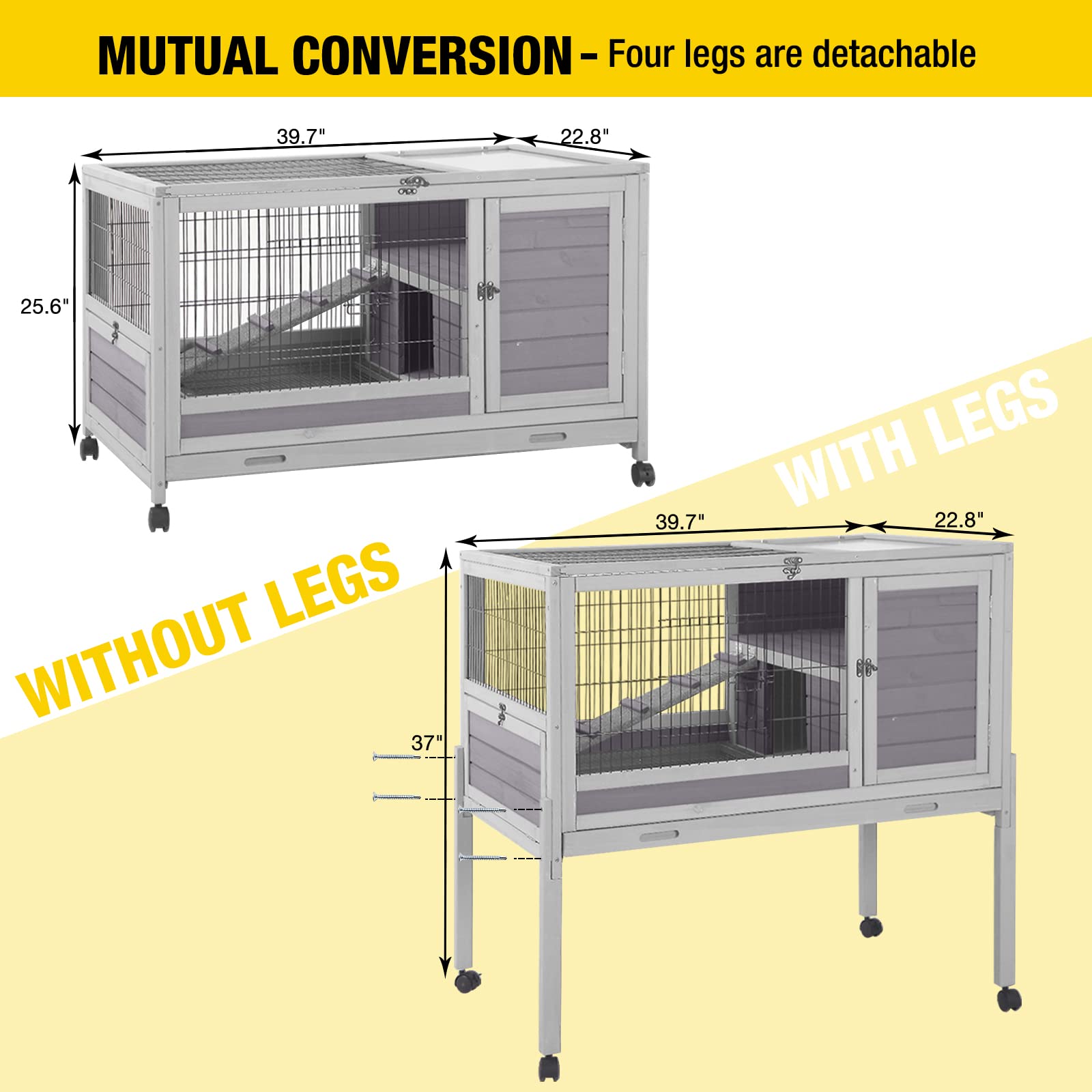 Version améliorée 2025 d'Aivituvin - Clapier d'extérieur avec système anti-évasion