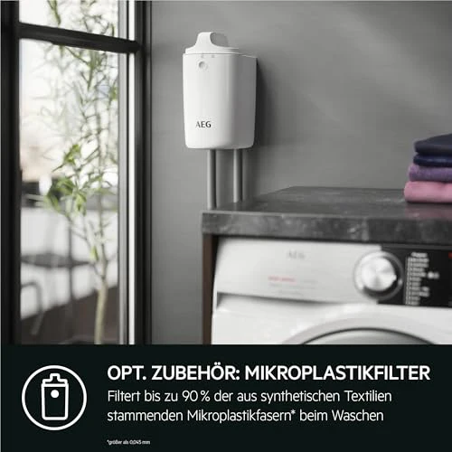 Waschmaschine der AEG ProSteam 7000 Serie (Modelljahr 2025): Erfrischende Dampffunktion. 9 kg Fassungsvermögen. Leiser Betrieb. Automatische Beladungserkennung. 20 % Wasserersparnis. Wäschezuführungsfunktion. Wasserstoppfunktion. Schleuderdrehzahl 14