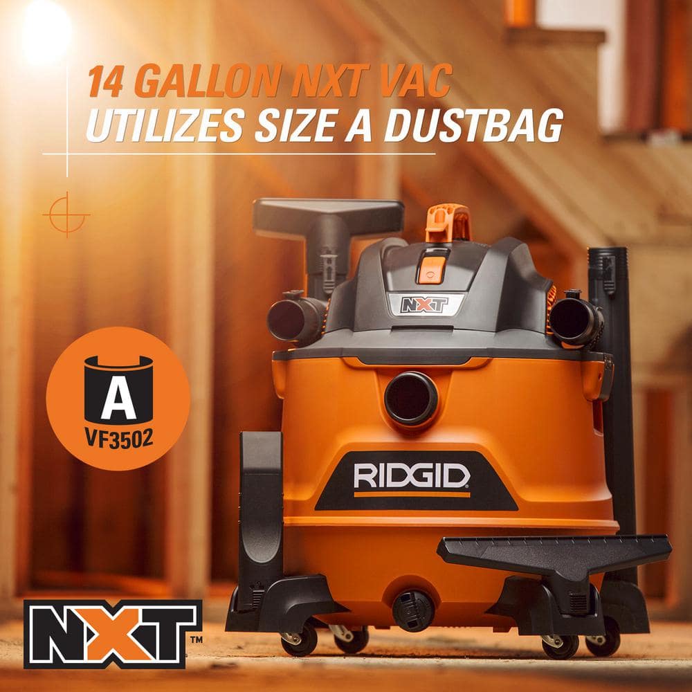 Aspirateur eau et poussière NXT 2025 14 gal / 6,0 HP (puissance maximale) avec kit voiture haut de gamme – RIDGID HD1401