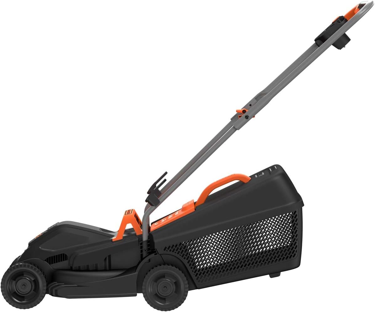 BLACK+DECKER Fahrrad-Rasenmäher, 1600 W, 38 cm Schnittbreite, E-Antrieb, EdgeMax und SoftTouch, 6 Schnitthöhen, 45-Liter-Fangbehälter, BEMW471BH