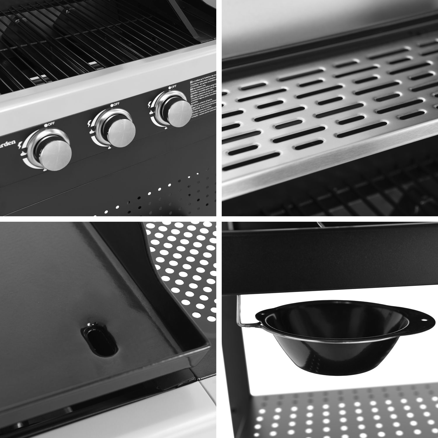 Vesuvio Duo Gasgrill – 3 Brenner + 3-Brenner-Grillplatte