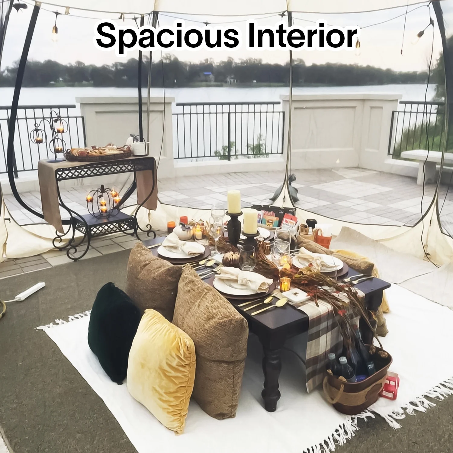 10 x 10 myggenet til udendørs familietelt - Udtrækkelig pavillon med markise til have eller restaurant