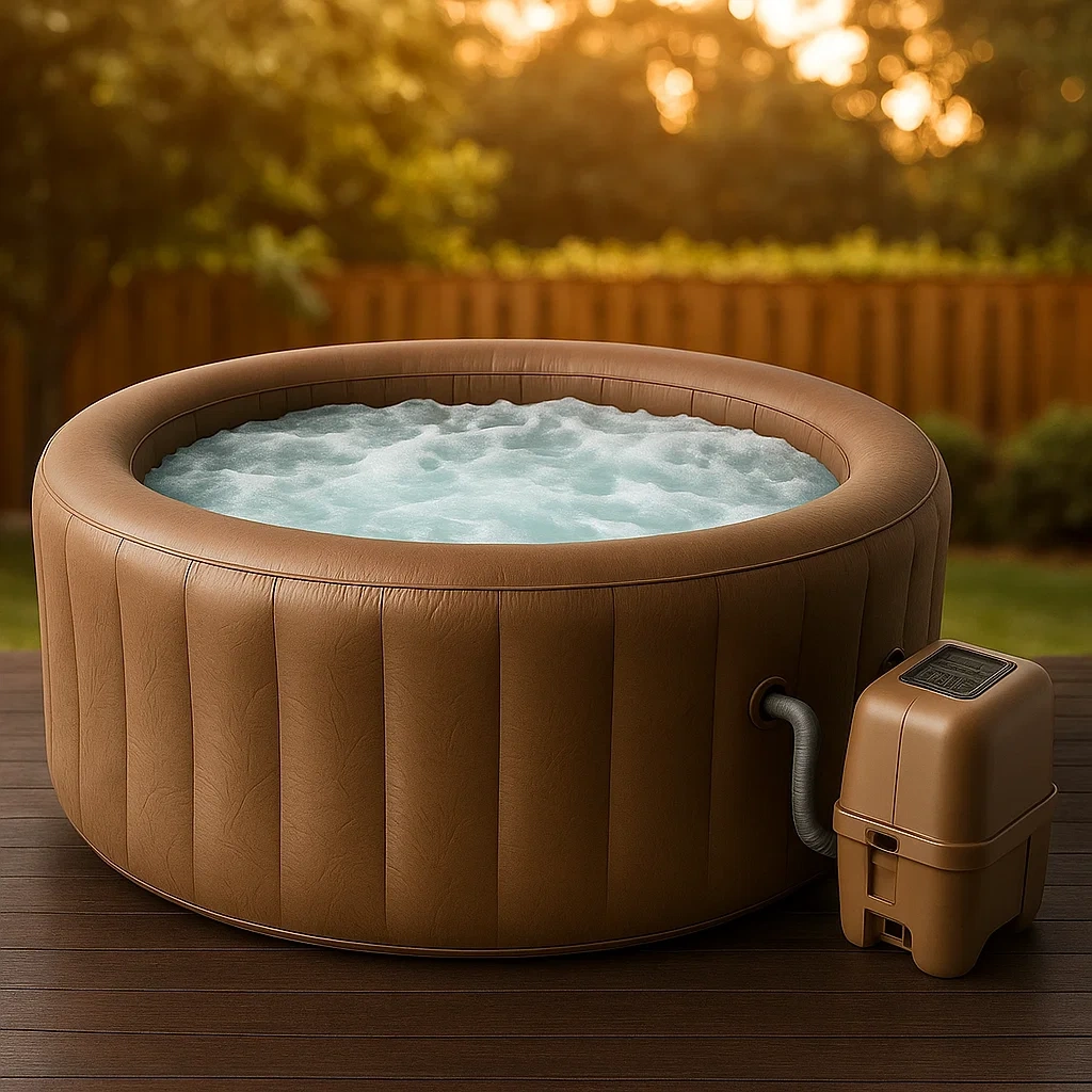 Spa gonflable rond marron 196 x 196 x 71 cm pour 4 personnes uoXZOnR325HU