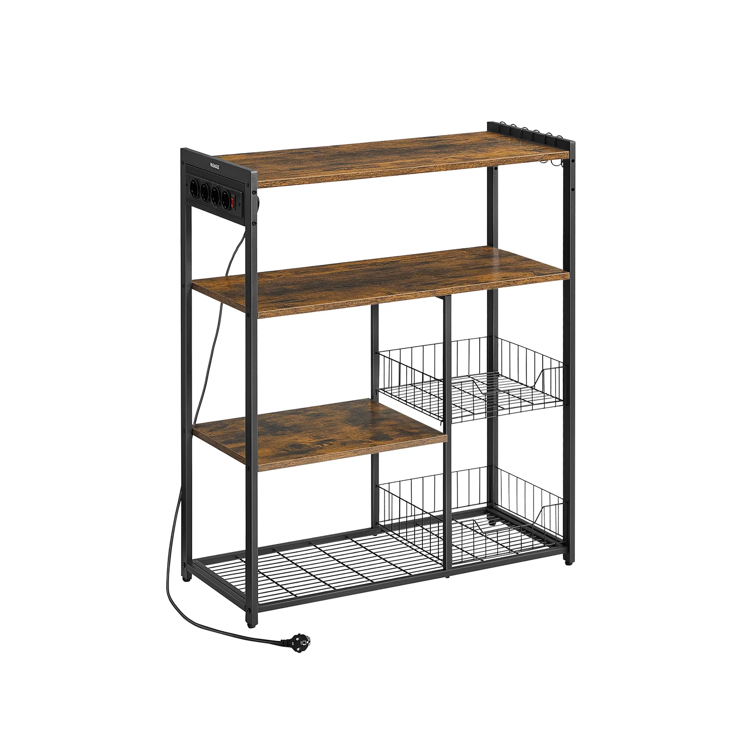 Køkkenhylde med 2 netkurve