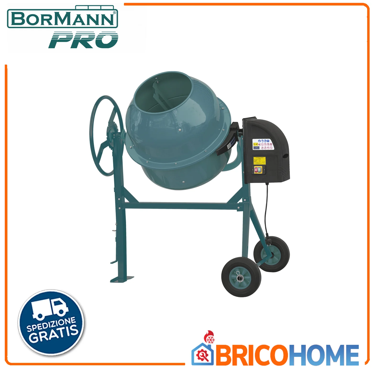 Bétonnière électrique BORMANN Pro 180 L 800 W BMX1810 (2025)