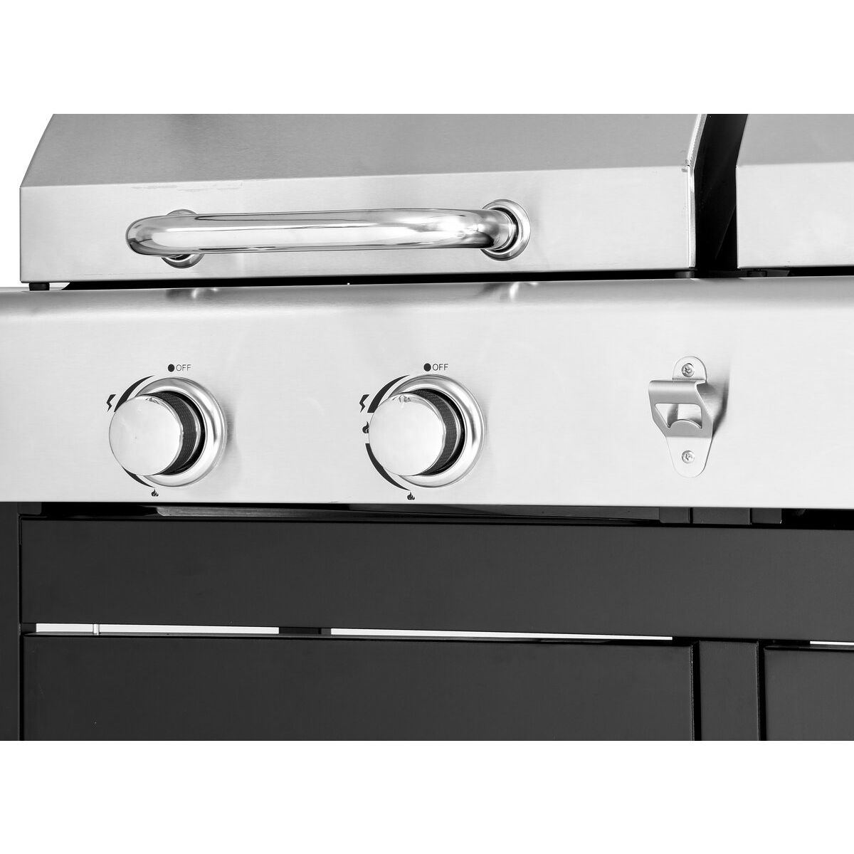 2-in-1 Western Gas- und Holzkohlegrill – Schwarz