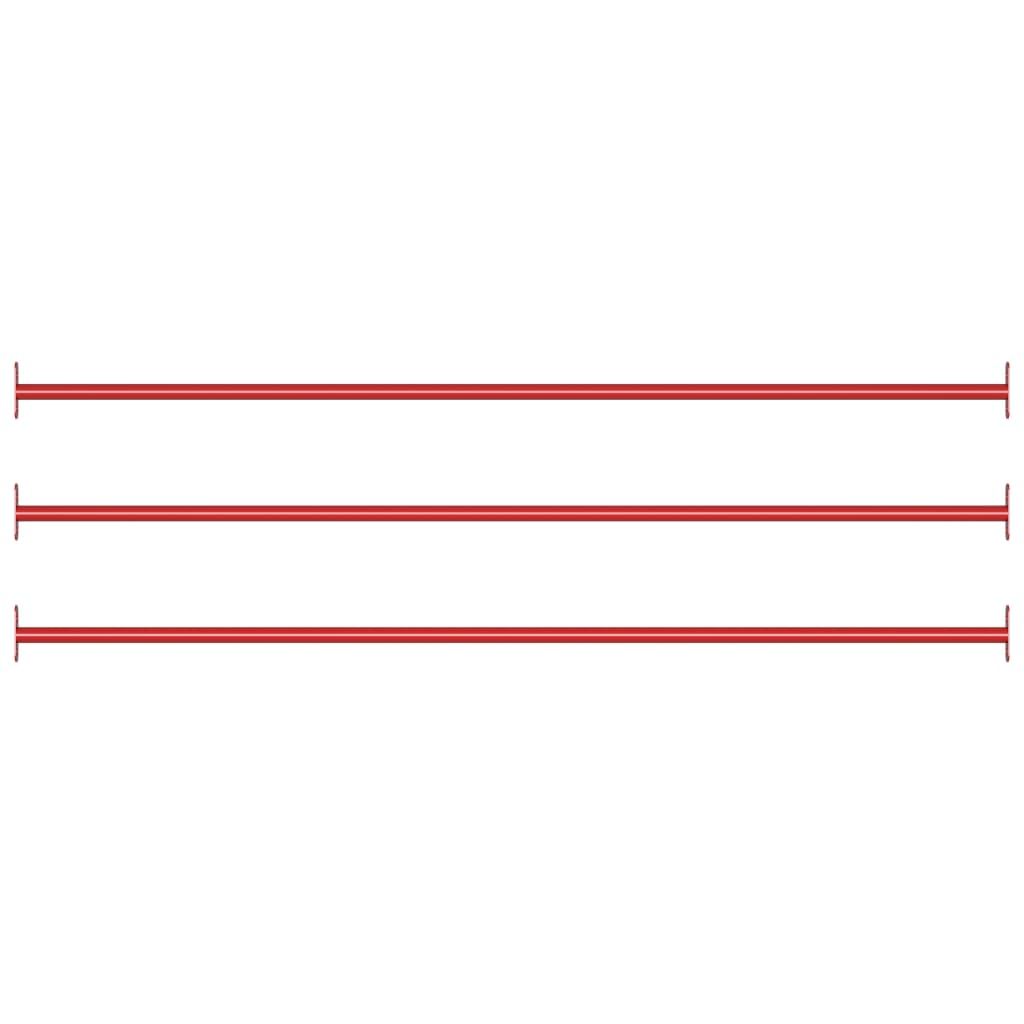 Turnbarren, 3-teilig, 125 cm, roter Stahl, Vidaxl