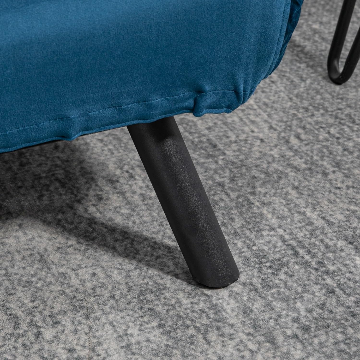 HOMCOM Schlafsofa, 2-Sitzer, Klappsofa, Samtbezug, 5-fach verstellbare Rückenlehne und gepolsterte Kissen, für Büro, Schlafzimmer, Wohnzimmer, 102 x 73 x 81 cm, Beige